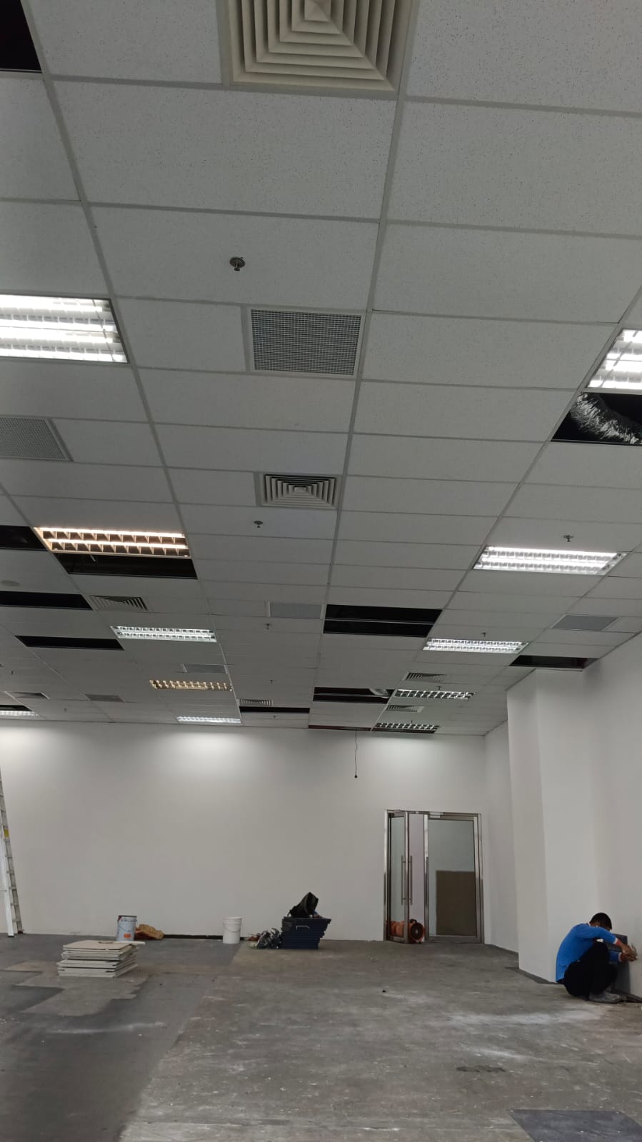 AR Ceiling Partition Singapore — office ceiling renovation with new lighting layout | Ceiling Partition Singapore