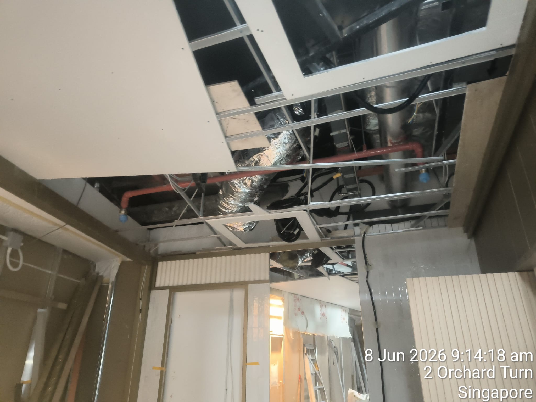 AR Engineering Ceiling Partition Singapore — ceiling void services with drywall partition fit-out